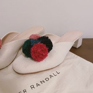 Loeffler Randall | Pom-Pom Canvas Mules | Size 6.5